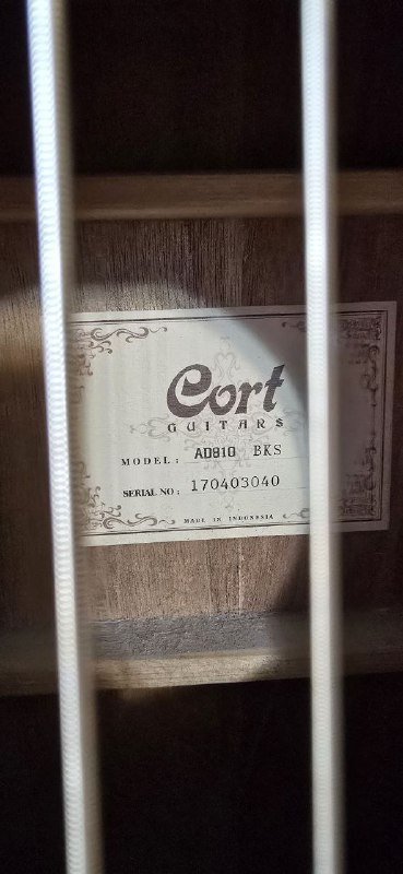 Гитара Cort AD810 BKS с каподастром и стойкой 4