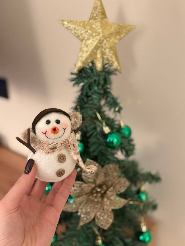 Настольная ёлочка с игрушками, снеговик, свечи, новогодние игрушки олень 2