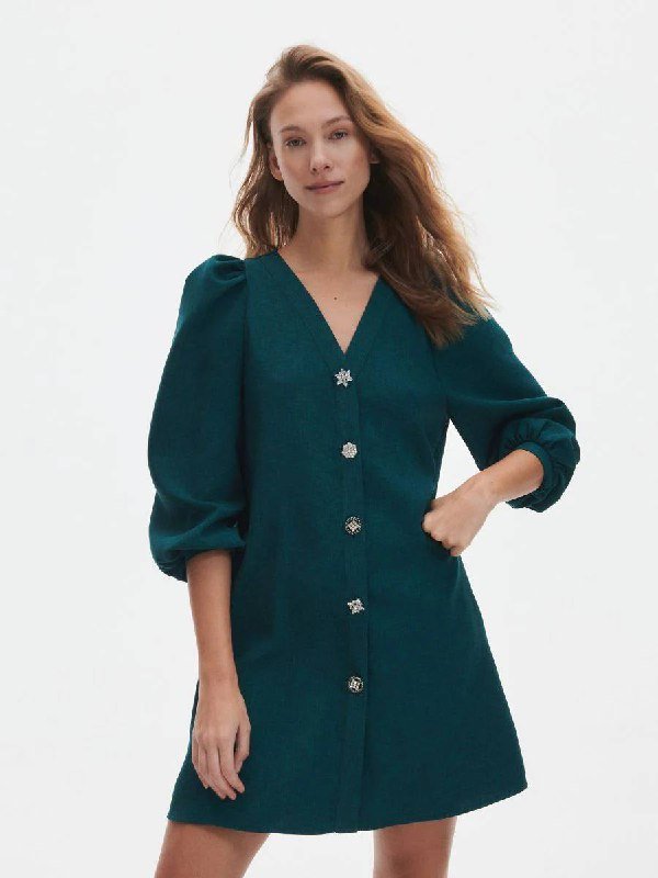 Платье RESERVED, лонгслив H&M, шорты zolla, зеленый топ, темно-синий топ Victoria’s Secret, топ pull&bear 2