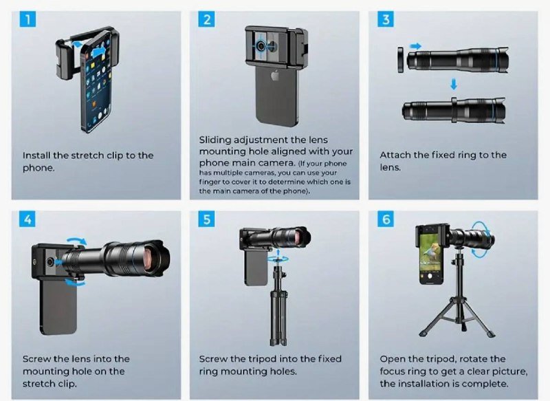 Объектив Apexel x36 для смартфона с держателем 3