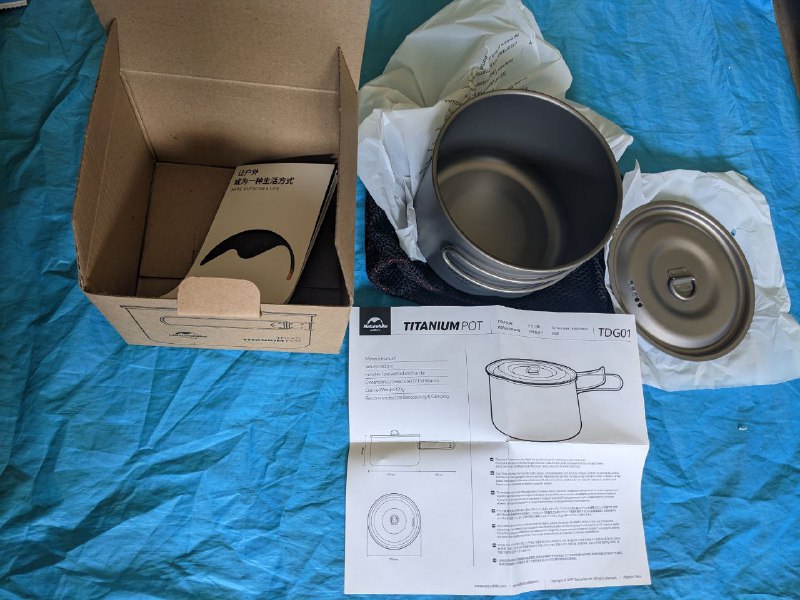 Котелок Naturehike titanium pot tdg01 800 ml с крышкой и чехлом 4