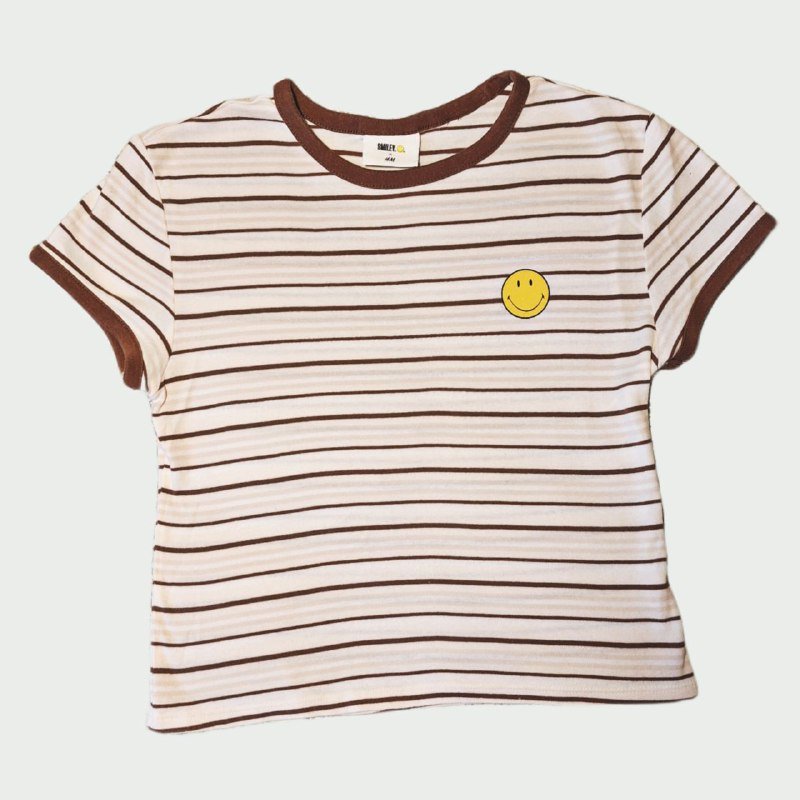 Футболка полосатая Stradivarius, футболка утопия koton, топ полосатый H&M 3