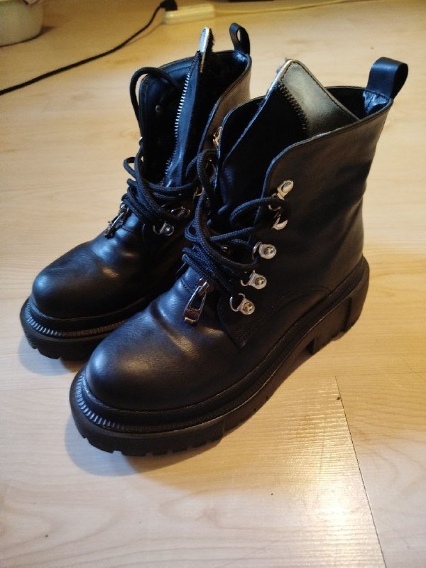 Текстильные кроссовки 39, черные ботинки 36-37 4