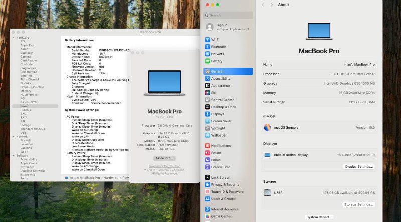 Macbook pro 2018 15.6 i7 16GB 500GB 2