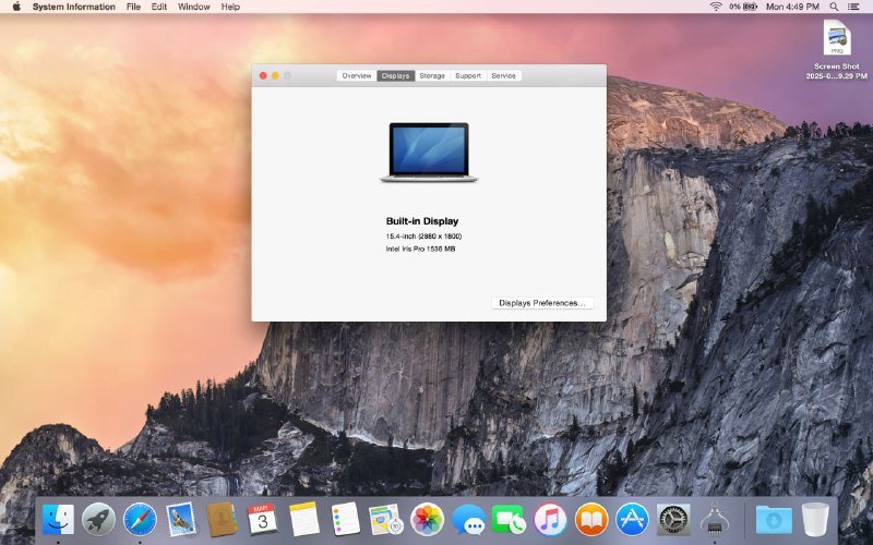 MacBook Pro 15 Mid 2015 Retina A1398 Intel Core i7 16GB RAM 500GB 9