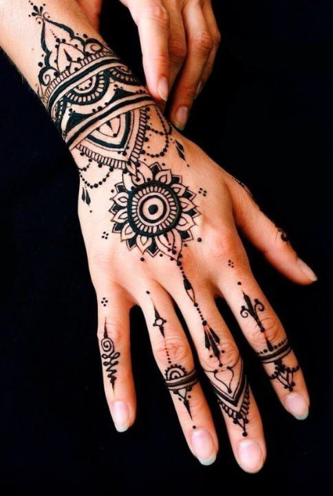 Хна для мехенди чёрная, бордово-коричневая, цветная хна 7