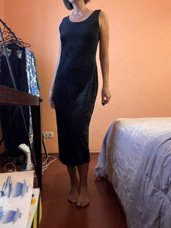 Винтажное бархатное платье размер М